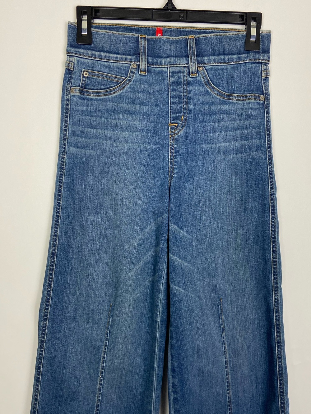 Spanx Shape Seamed Front Wide Leg Jeans Vintage Indigo Size XS Petite - Picture 8 of 16